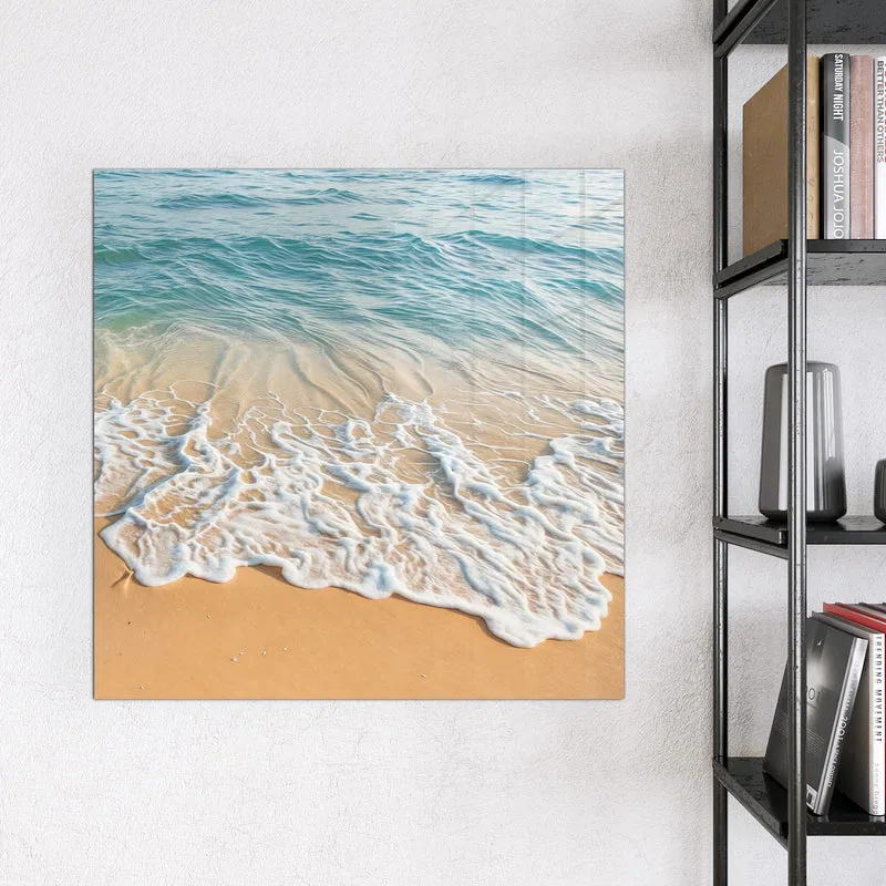 Glas Magnettafel - Wellen am Strand