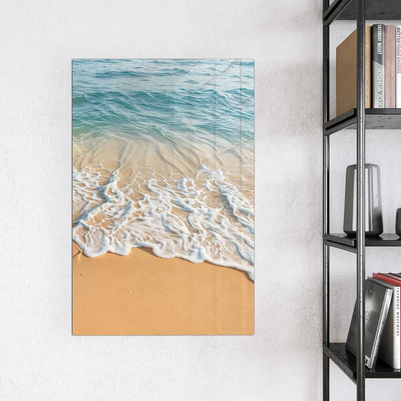 Glas Magnettafel - Wellen am Strand