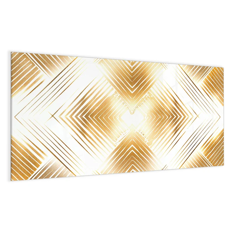 Glas Magnettafel - Goldenes Rautenmuster