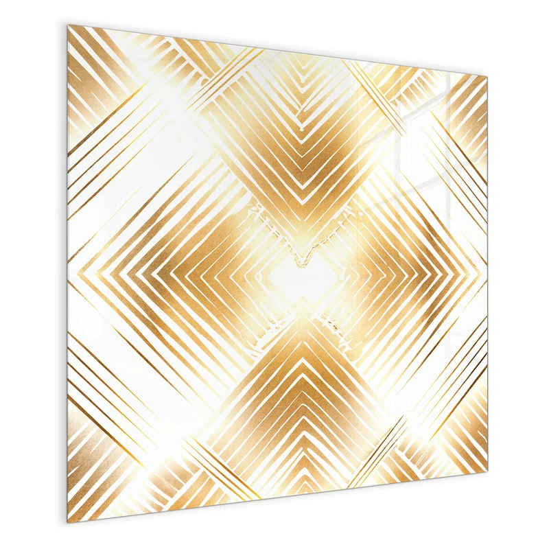 Glas Magnettafel - Goldenes Rautenmuster
