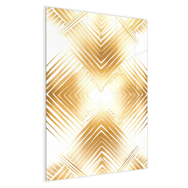 Glas Magnettafel - Goldenes Rautenmuster