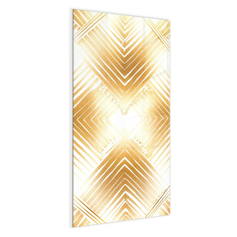 Glas Magnettafel - Goldenes Rautenmuster
