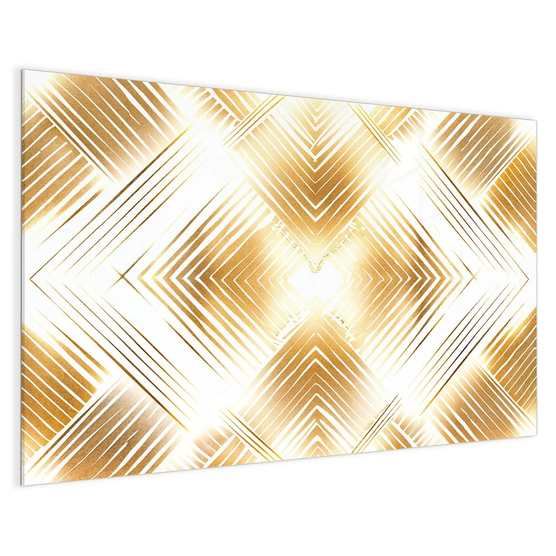 Glas Magnettafel - Goldenes Rautenmuster