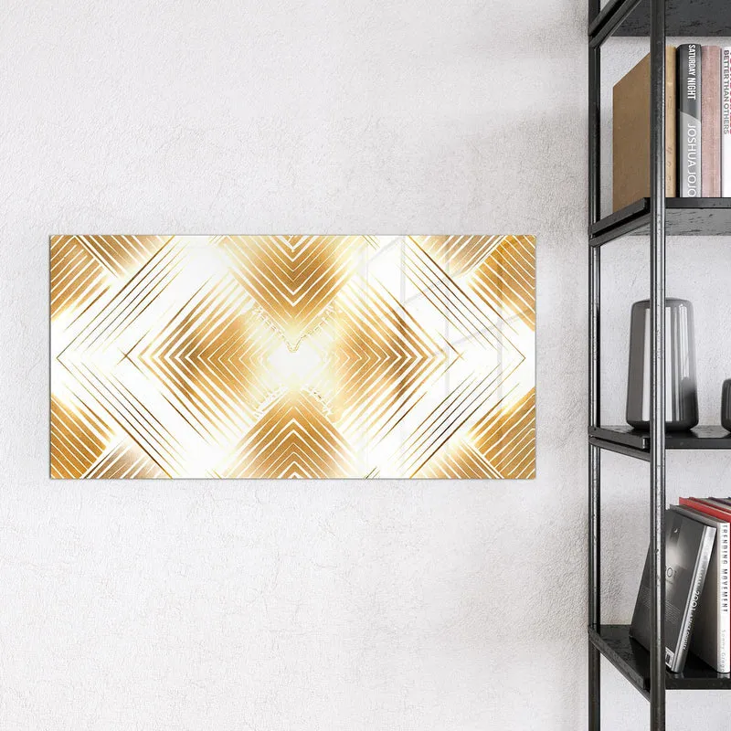 Glas Magnettafel - Goldenes Rautenmuster