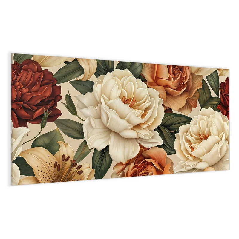 Glas Magnettafel - Rosen in Terrakotta