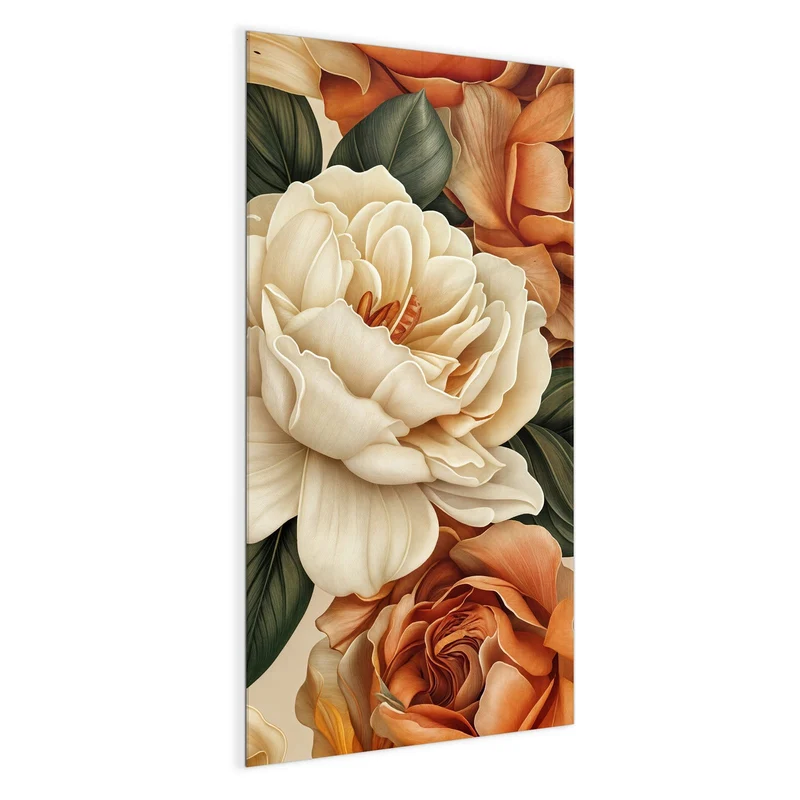 Glas Magnettafel - Rosen in Terrakotta