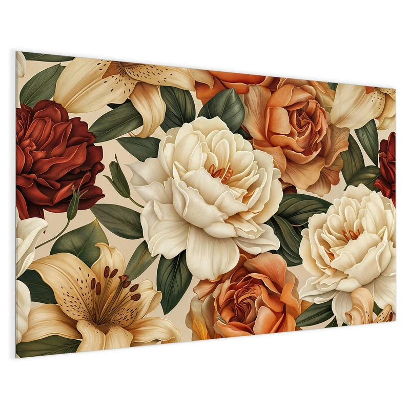 Glas Magnettafel - Rosen in Terrakotta