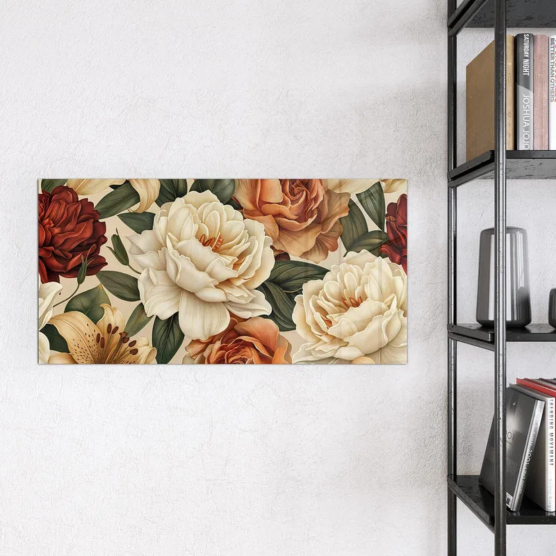 Glas Magnettafel - Rosen in Terrakotta