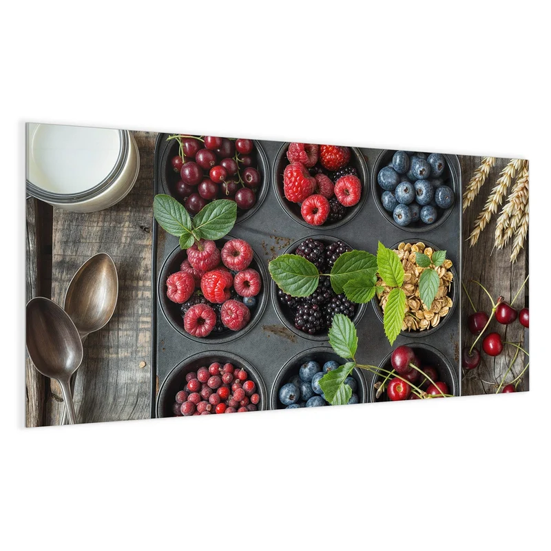 Glas Magnettafel - Beeren in Muffinform