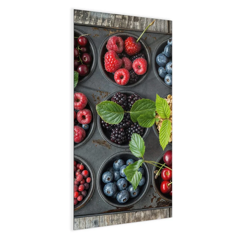 Glas Magnettafel - Beeren in Muffinform