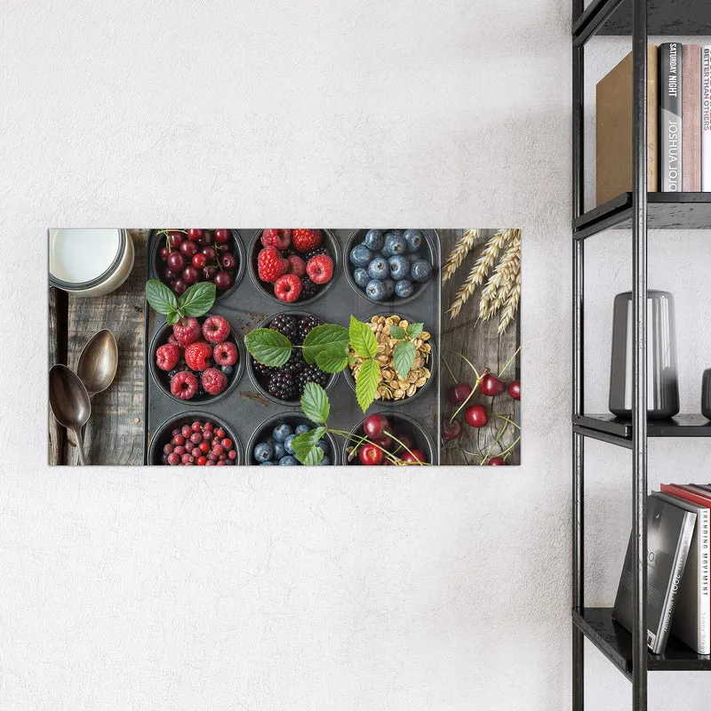 Glas Magnettafel - Beeren in Muffinform