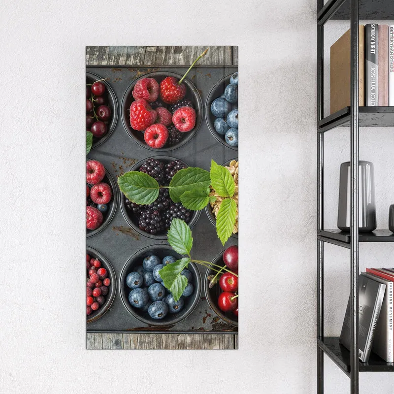 Glas Magnettafel - Beeren in Muffinform