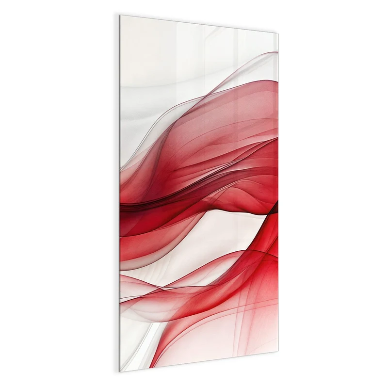 Glas Magnettafel - Rote Bänder auf Weiß