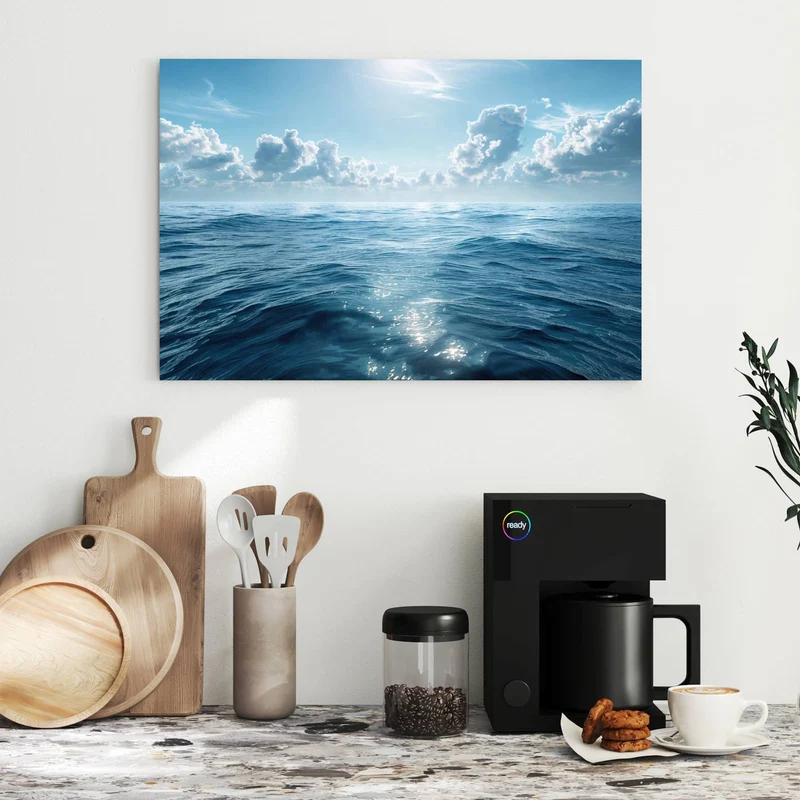 Metall Magnettafel - Ozean unter Wolken