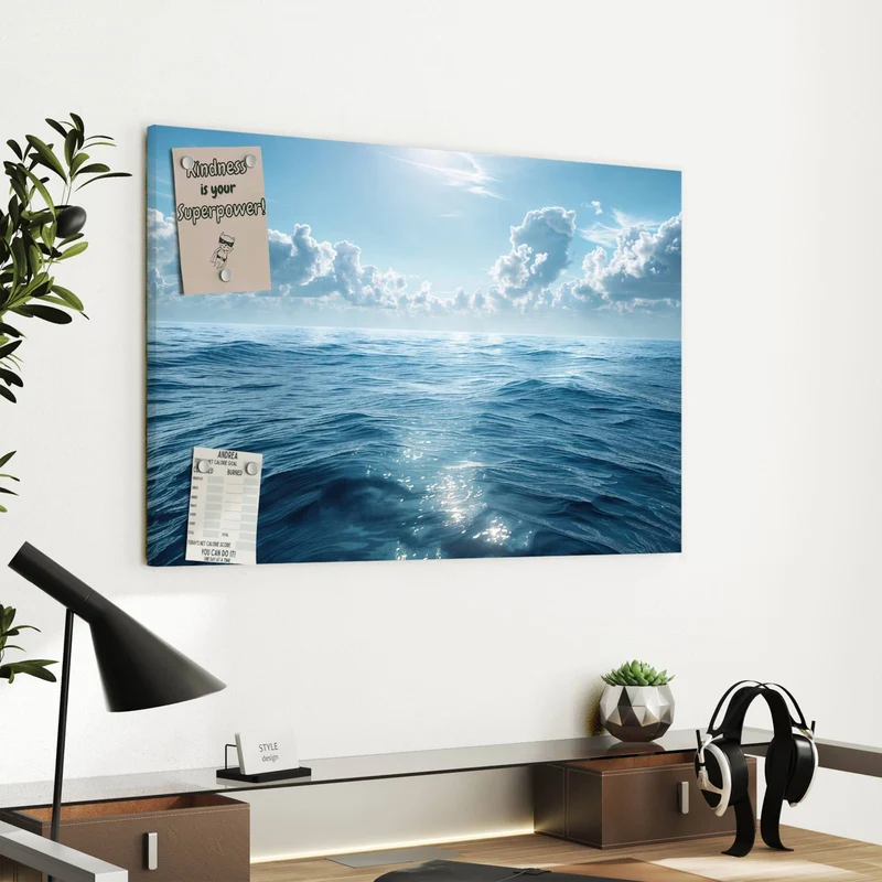 Metall Magnettafel - Ozean unter Wolken