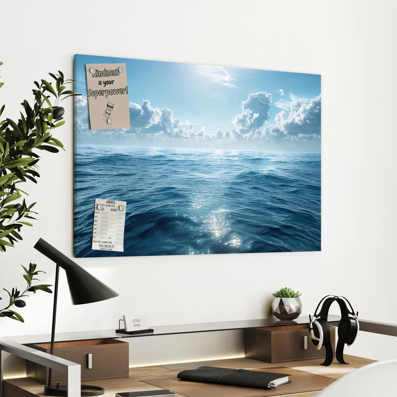 Metall Magnettafel - Ozean unter Wolken