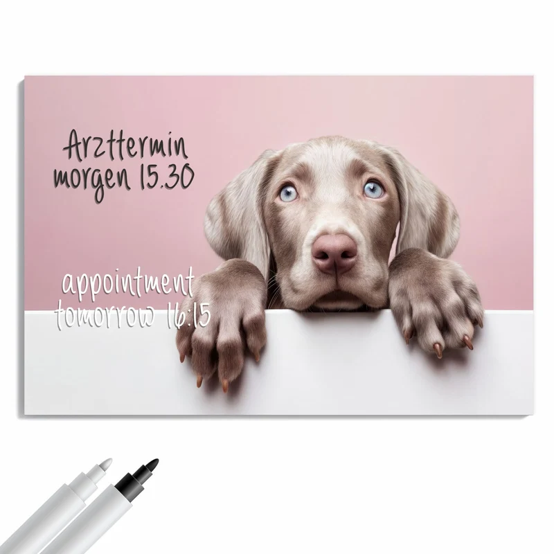 Metall Magnettafel - Weimaraner Welpe