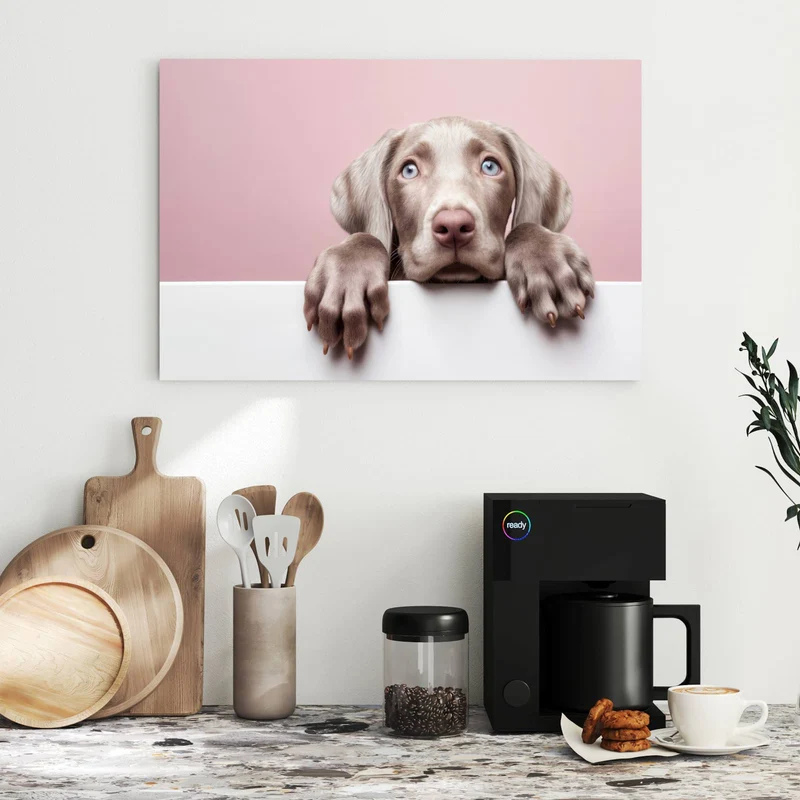 Metall Magnettafel - Weimaraner Welpe