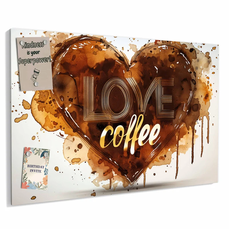 Metall Magnettafel - Kaffeeherz
