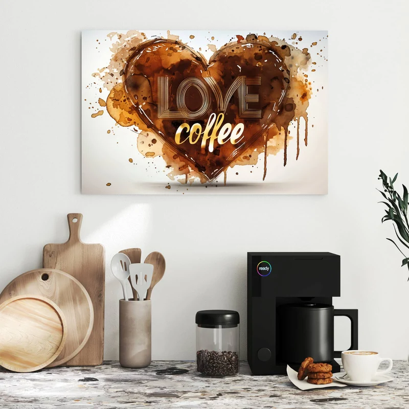 Metall Magnettafel - Kaffeeherz