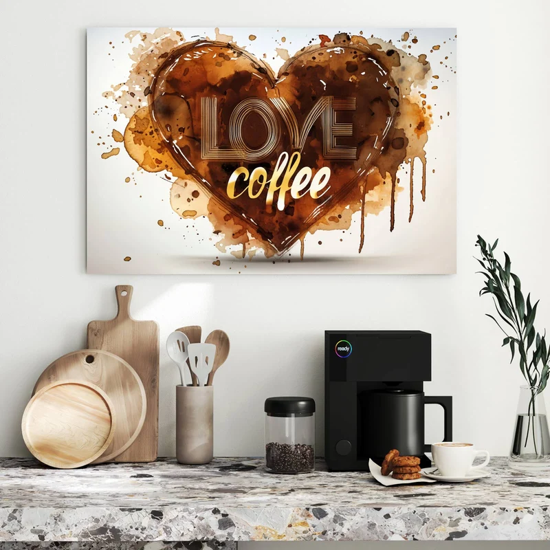 Metall Magnettafel - Kaffeeherz