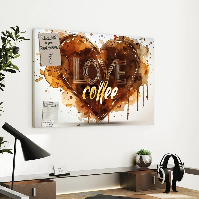 Metall Magnettafel - Kaffeeherz