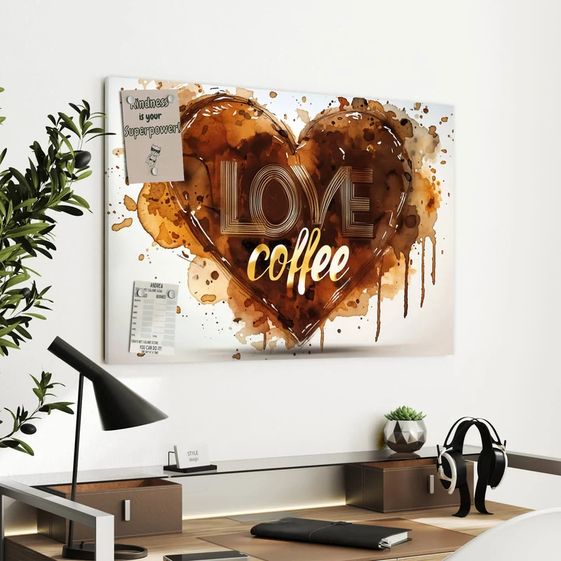 Metall Magnettafel - Kaffeeherz