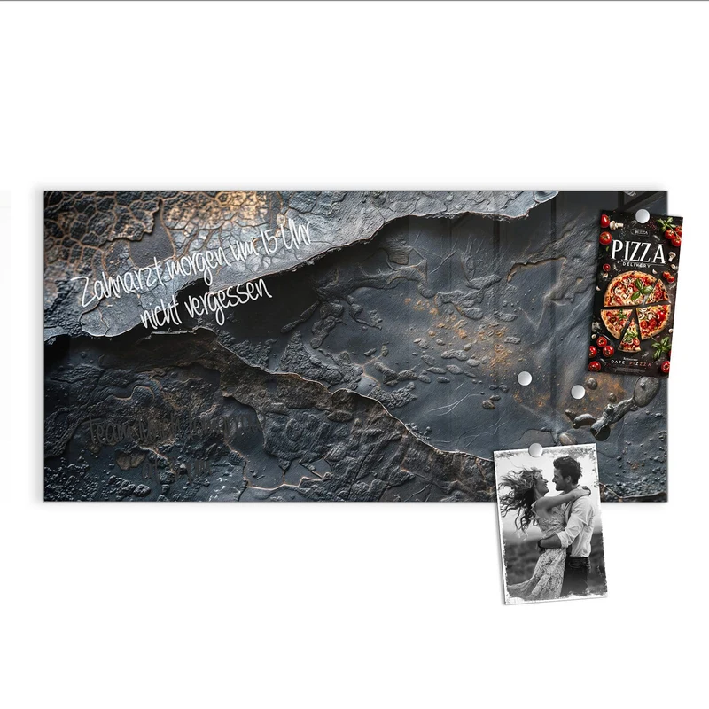Glas Magnettafel - Dunkle Bronzetextur