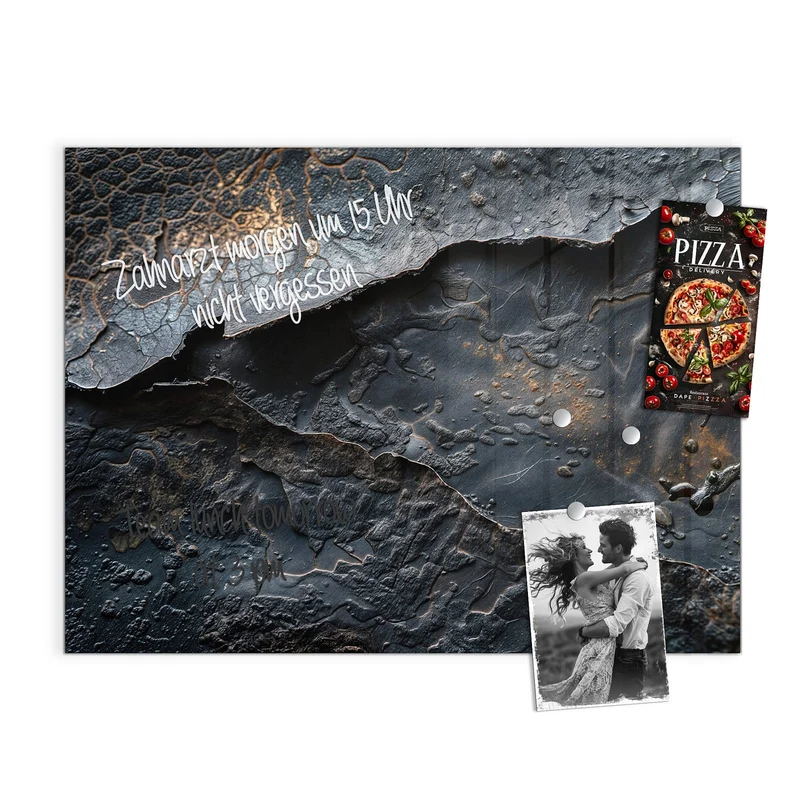 Glas Magnettafel - Dunkle Bronzetextur