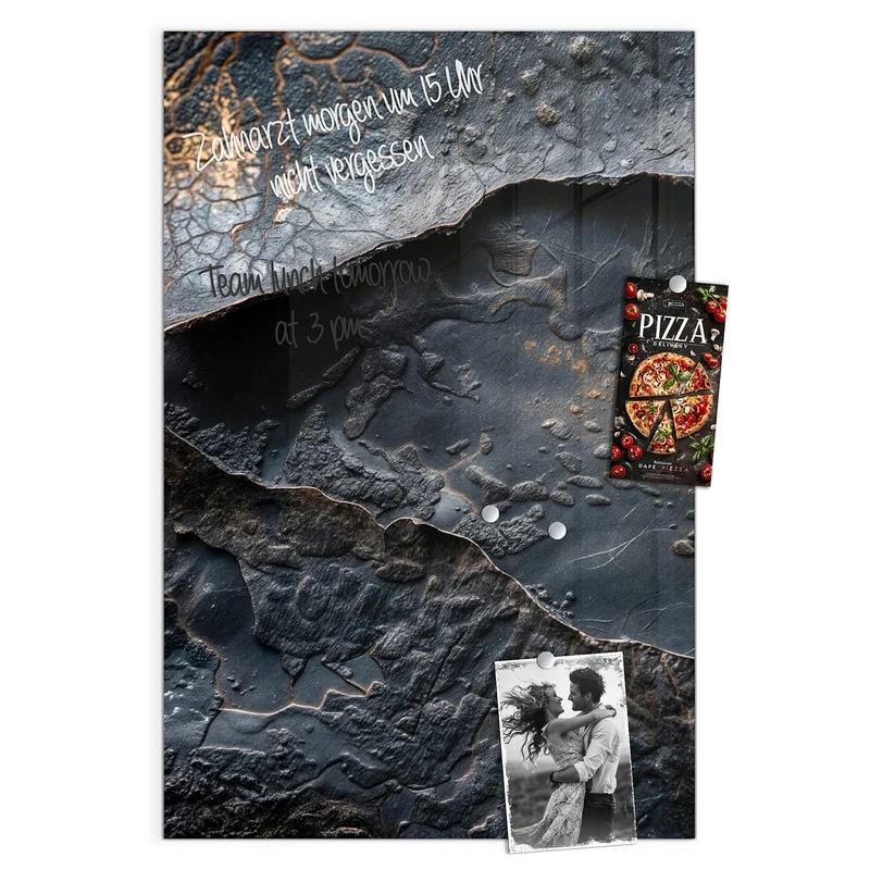 Glas Magnettafel - Dunkle Bronzetextur