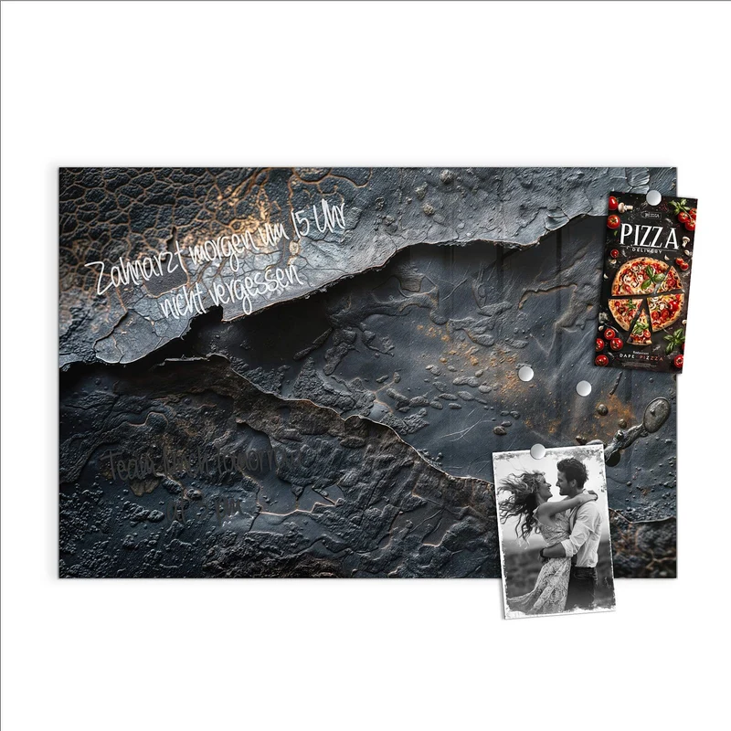 Glas Magnettafel - Dunkle Bronzetextur