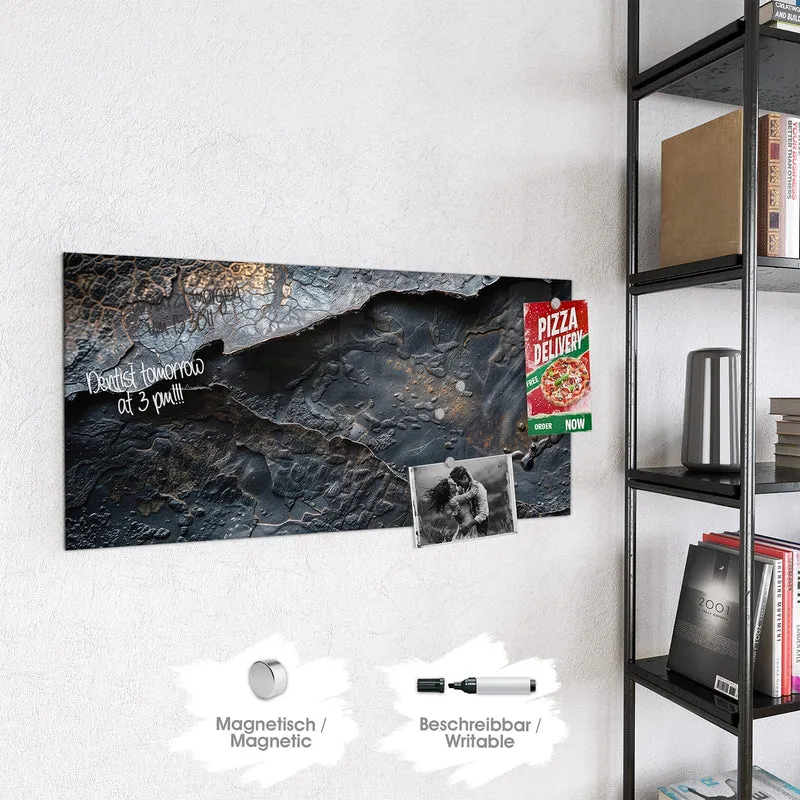 Glas Magnettafel - Dunkle Bronzetextur