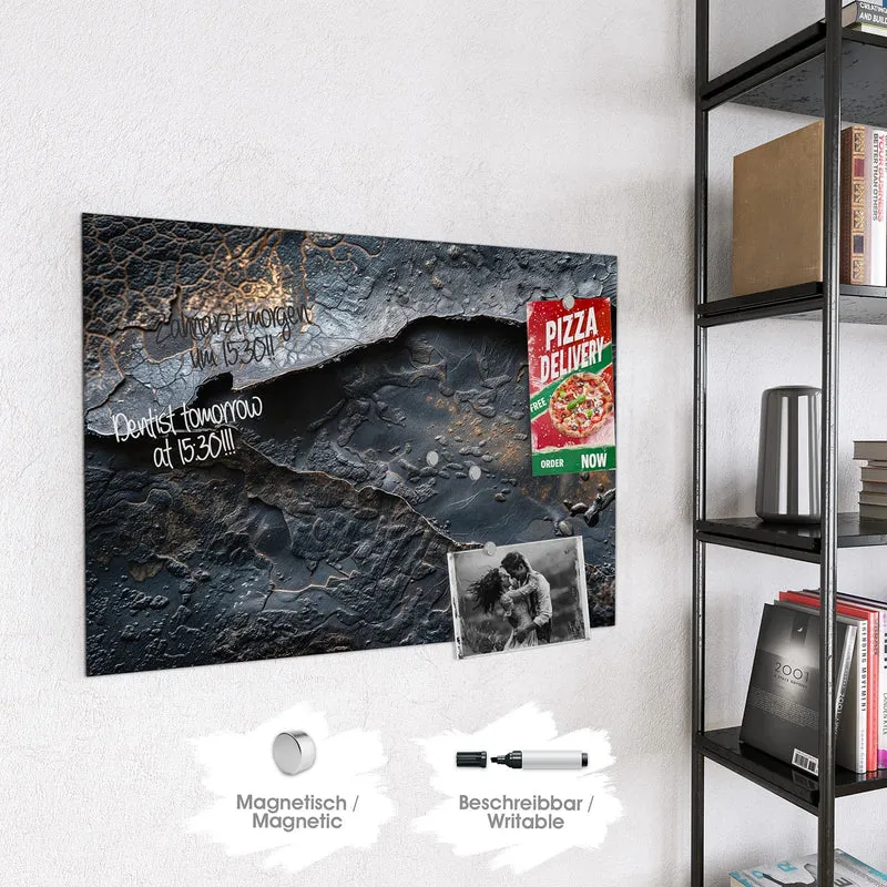 Glas Magnettafel - Dunkle Bronzetextur