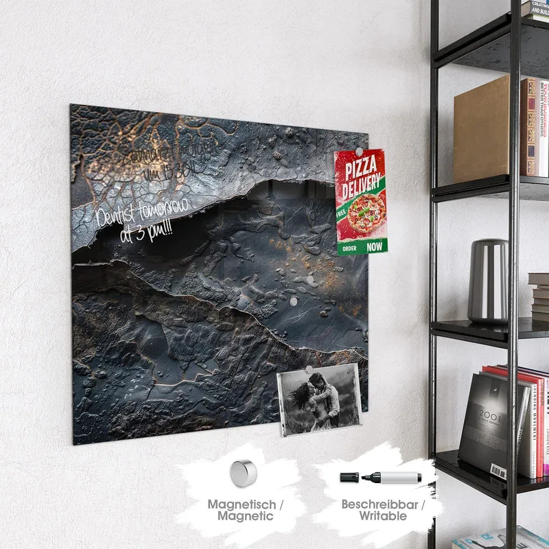Glas Magnettafel - Dunkle Bronzetextur