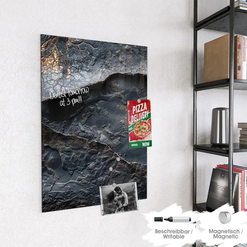 Glas Magnettafel - Dunkle Bronzetextur