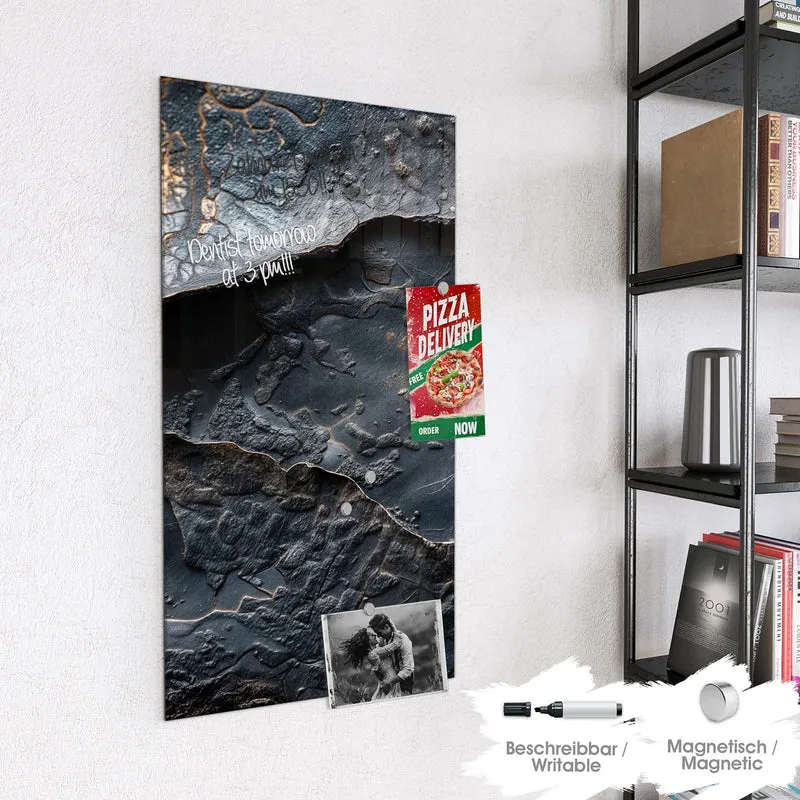 Glas Magnettafel - Dunkle Bronzetextur