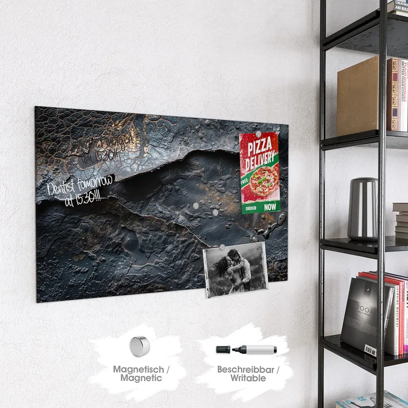 Glas Magnettafel - Dunkle Bronzetextur