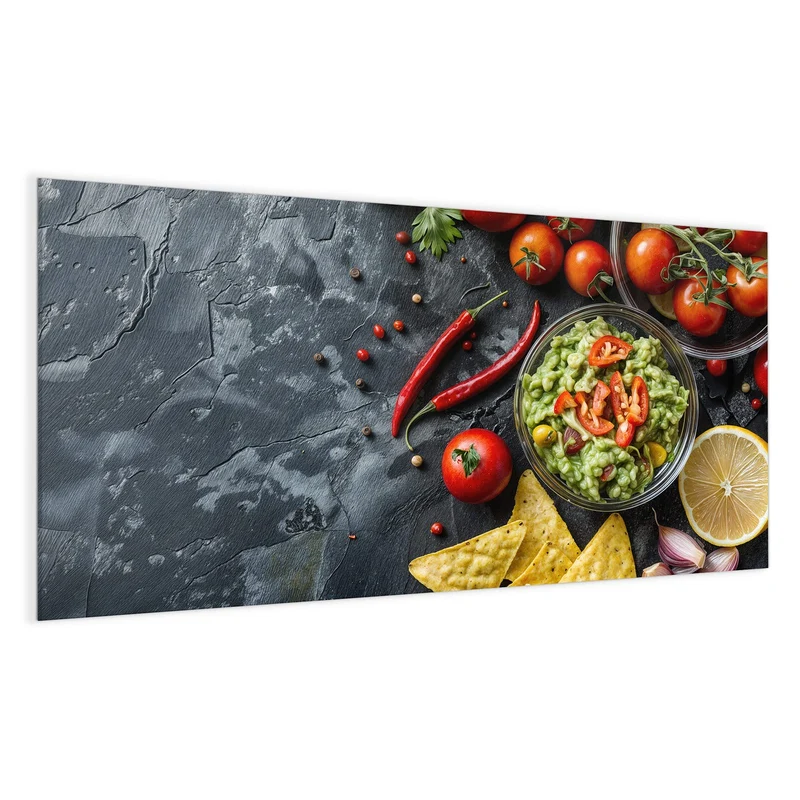 Glas Magnettafel - Guacamole mit Nachos