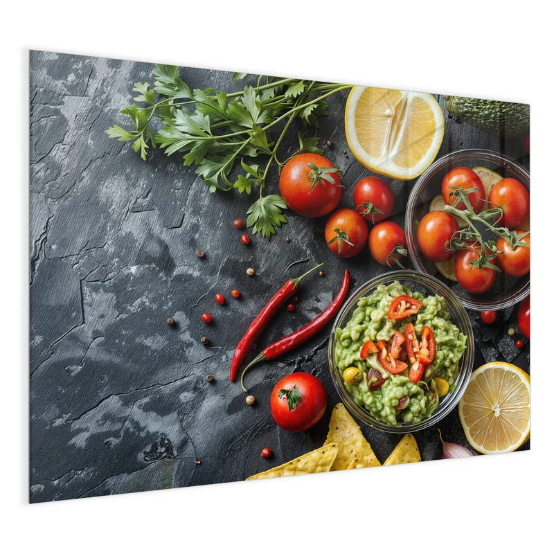 Glas Magnettafel - Guacamole mit Nachos
