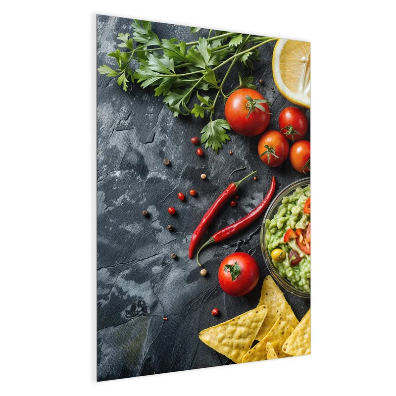 Glas Magnettafel - Guacamole mit Nachos