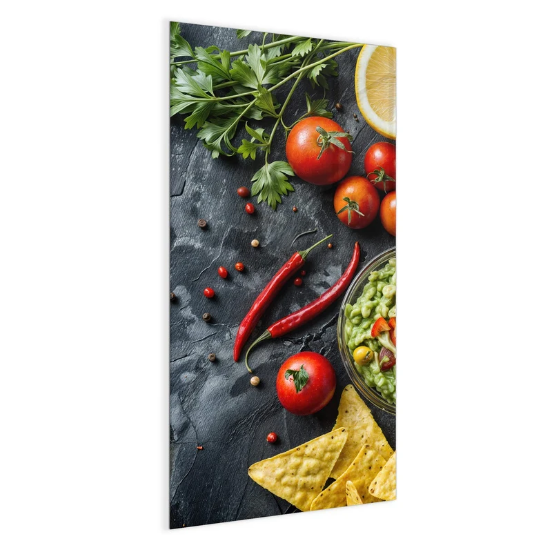 Glas Magnettafel - Guacamole mit Nachos