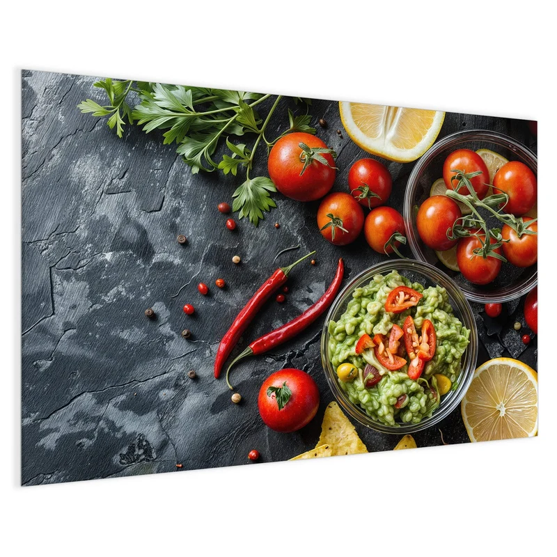 Glas Magnettafel - Guacamole mit Nachos