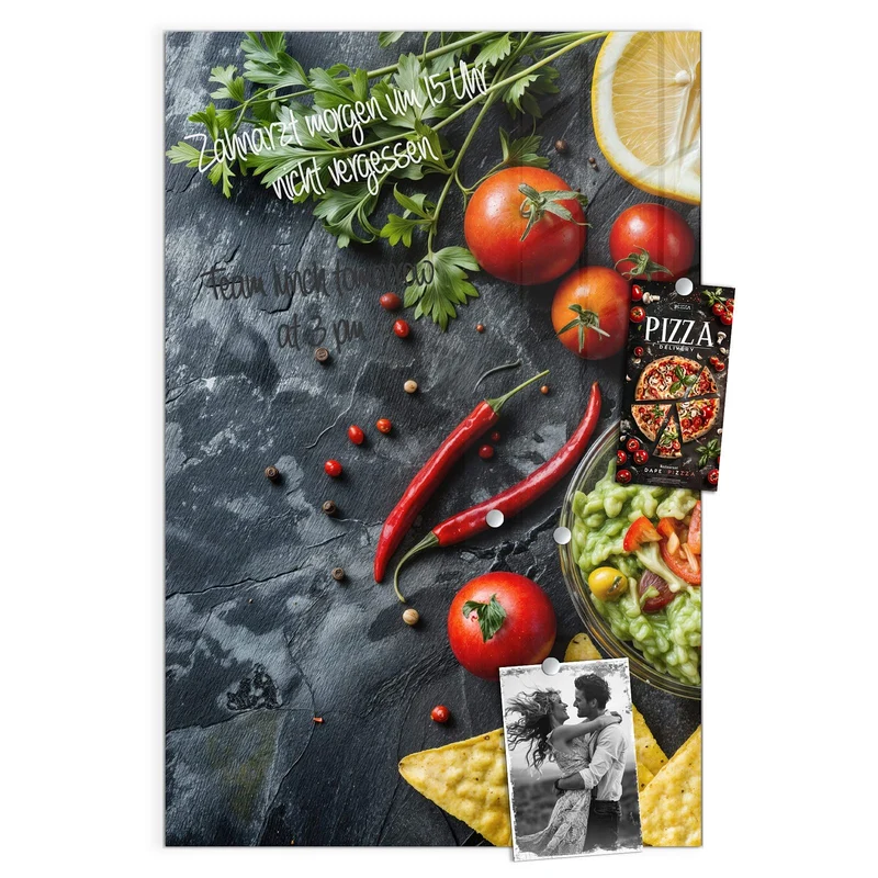 Glas Magnettafel - Guacamole mit Nachos
