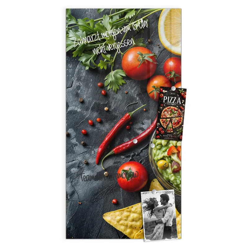Glas Magnettafel - Guacamole mit Nachos