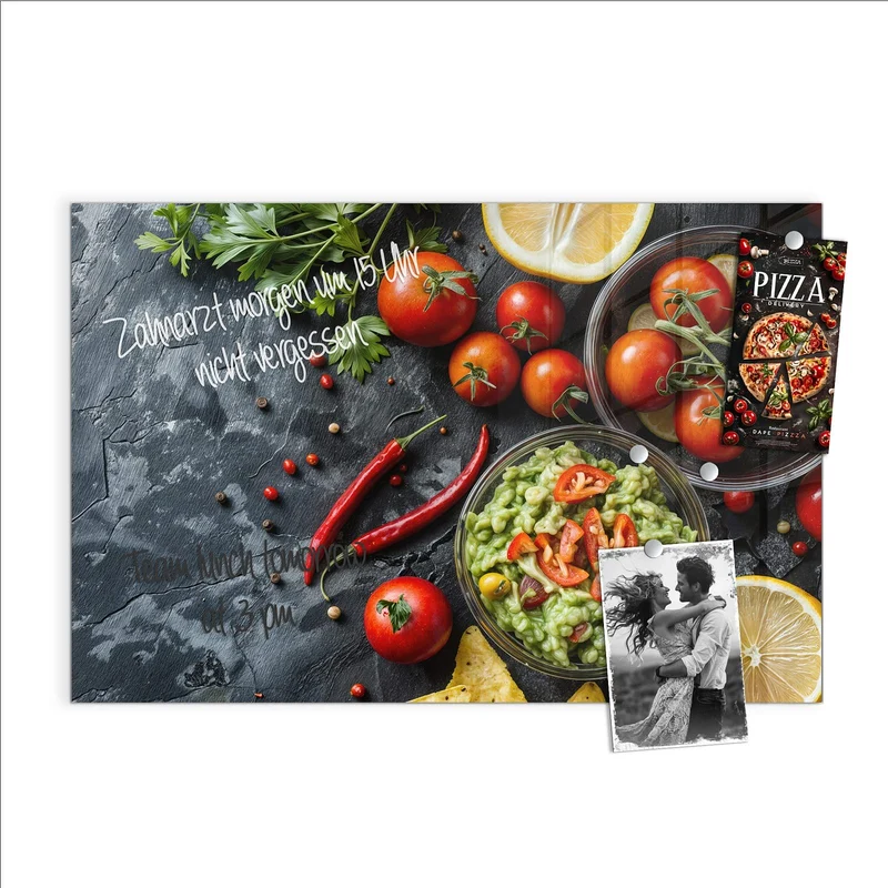 Glas Magnettafel - Guacamole mit Nachos