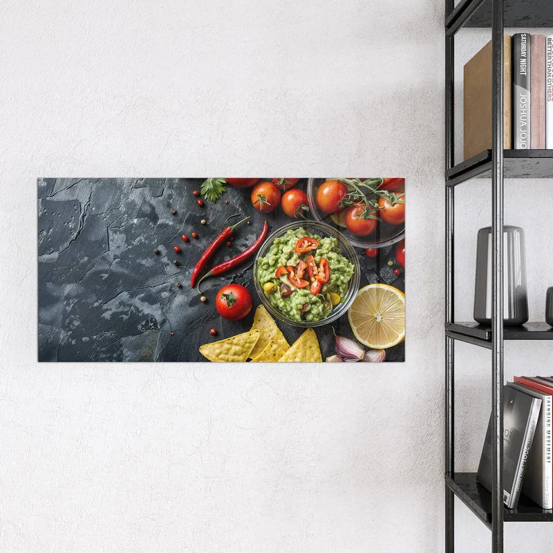 Glas Magnettafel - Guacamole mit Nachos