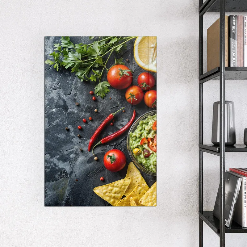 Glas Magnettafel - Guacamole mit Nachos