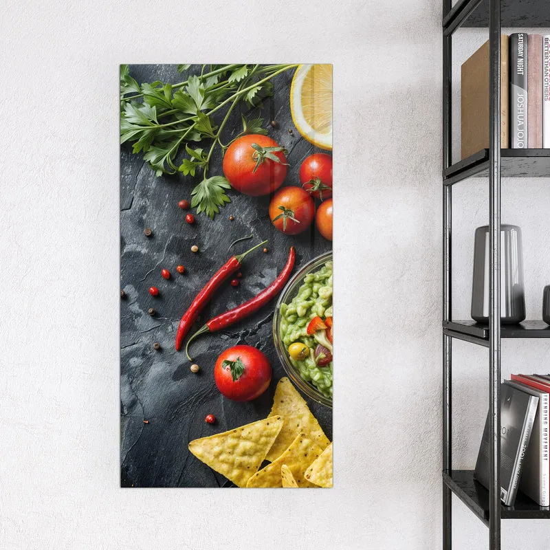 Glas Magnettafel - Guacamole mit Nachos