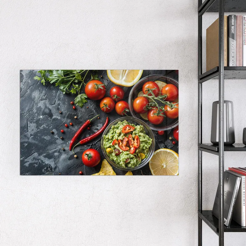 Glas Magnettafel - Guacamole mit Nachos