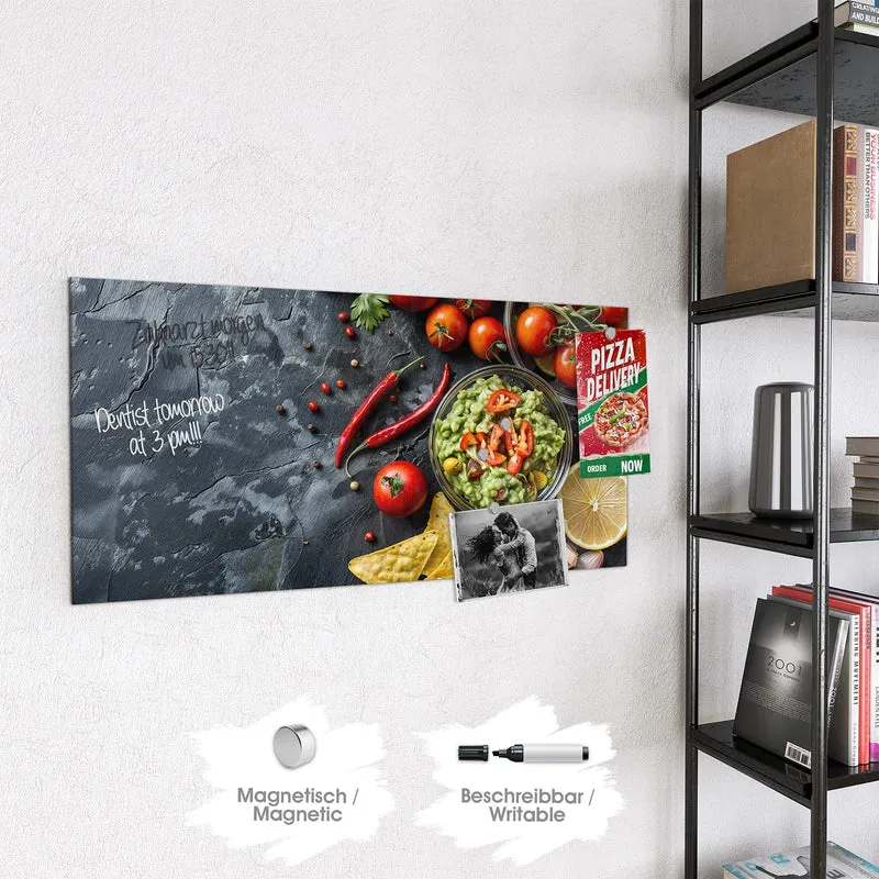 Glas Magnettafel - Guacamole mit Nachos